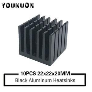 알루미늄 방열판 라디에이터 22x22x20mm  전자 칩 IC LED 마더보드 칩  열 전도성 테이프 포함  10 개