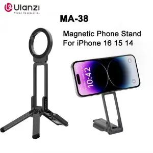 울란지 MA38 마그네틱 폰 스탠드 핸드헬드 삼각대 모드 숨겨진 16 15 14 경사벽 장착 디자인