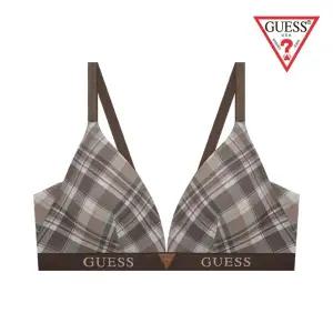 [롯데백화점]게스 체크프린트 노와이어 브라렛 GDWBR923DBR