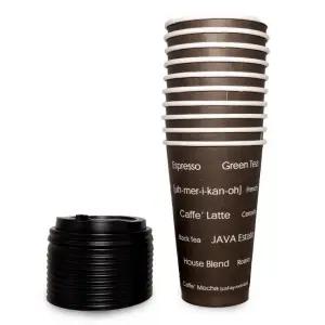 일회용 핫컵 뚜껑세트 16oz 20P 테이크아웃 종이 커피