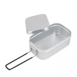 라면 냄비 캠핑 그릇 용 손잡이 스텐 품 식기 반합 접이식 캠핑용 사각도시락