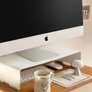 일렉싱크 높은 철제 아이맥 모니터 받침대 선반 470mm 오로라 화이트