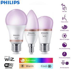 필립스 스마트 LED A60 P45 B35 WiZ 전구 E14 E27 나사형 라이트 블루투스 220-240V 풀 컬러 디밍 가능 램