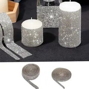 큐빅 장식띠 공예용 반짝이 장식 크리스탈 장식줄 재료 액세서리 스트랩 스티커 케이스 핸드폰 라인석 데코