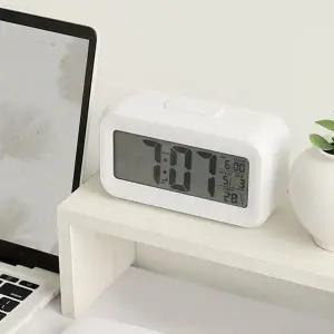 무소음 탁상 시계 인테리어 스누즈 알람 디지털 탁상 시계 온도 라이트 날짜 센서 밝기 자동