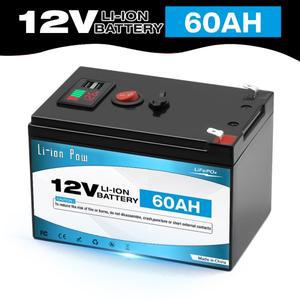 12V 60Ah 리튬 LiFePO4 딥 사이클 배터리 태양광/풍력 발전용 4000+ 충전식 소형 UPS 조명 등