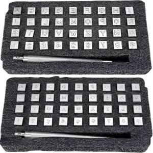 가죽 스탬핑 도구 세트 2개 알로이 알파벳 및 숫자 스탬프 크리에이티브 가죽워크용 0.26인치 0.14인치