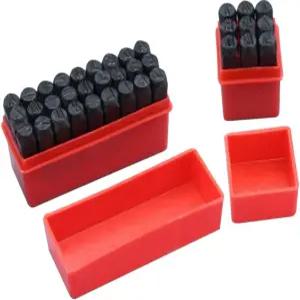 LALAFINA 내구성이 뛰어난 탄소강 편지용 36개 영숫자 스틸 스탬프 세트와 스탬프용 숫자 펀치에는