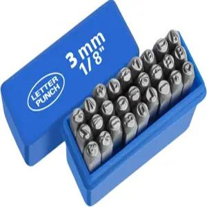 가죽용 27개 문자 스탬프 세트 금속 알파벳 키트 3-8mm