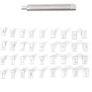 36PCS 알파벳 번호 스탬프 펀치 세트 DIY 가죽 공예 키트 내구성을 위한 스테인리스 스틸 소재 금속