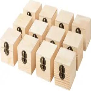 공예 용품용 소형 미완성 나무 상자 보석 및 DIY 프로젝트용 페인트칠 가능한 보물 24팩 2.7X2.7X2인치