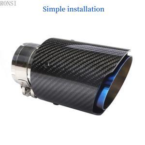 RONSI 1개 카본 파이버 블랙 자동차 배기 테일 후두 포드 머스탱 GT 파이프 팁 장식 액세서리 블루