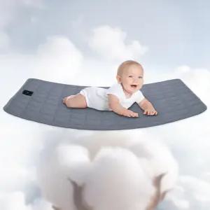 침대용 접지 매트 면 패드 실버 섬유 연결 매트와 15피트 코드로 수면 스트레스 그레이 23.6×34.1인치