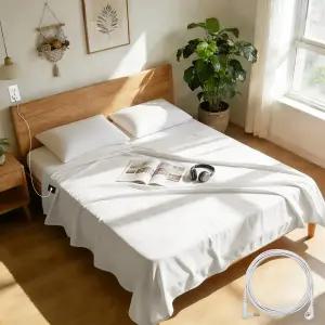 접지 시트 킹 사이즈 76 * 80 인치 침대 시트로 수면 개선 (76 x 인치)