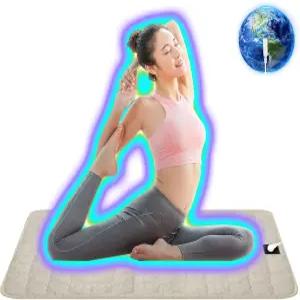 수면 을 개선하기 위한 은섬유 접지 매트가 있는 침대 패드용 매트 면 패드(베이지 23.6x35인치)