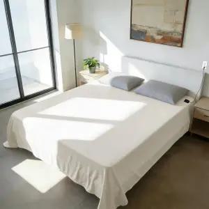 접지 시트 킹 침대 10 은섬유 플랫 76 * 80인치 와이어가 있는 (화이트 킹)