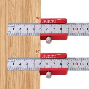 45/90 각도 강철 눈금자 위치 지정 블록 정지 스크 라이버 라인 마킹 게이지 SteelRuler 고정 제한 목공 측