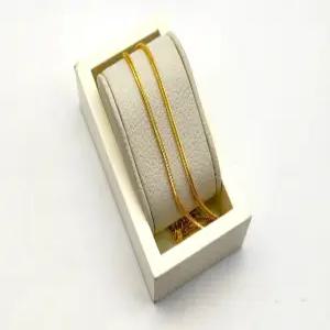 24K 순금 2돈 슬림 더블라인 팔찌(18K 연결고리 장식)