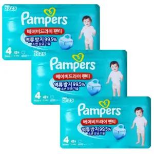 팸퍼스 2025 베이비드라이 팬티형 기저귀 4단계(9-14kg) 42매 X 3팩(총126매)