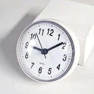 흡착 시계 무소음 인테리어 벽걸이 욕실 시계 방수 화장실 생활 아날로그 탁상 작은