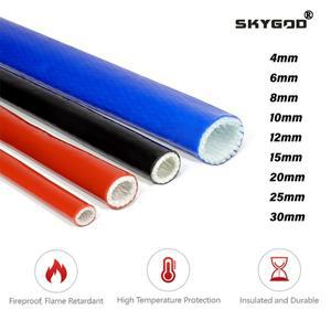 고온용 유리섬유 튜브 실리콘 수지 코팅 편조 내화 슬리빙 난연 케이싱