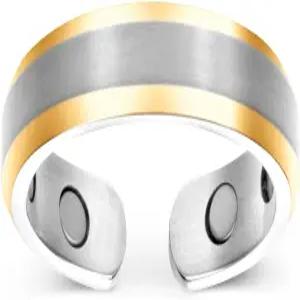 더 스마트한 라이프스타일 우아한 티타늄 마그네틱 링 - (실버 골드 사이즈 07)