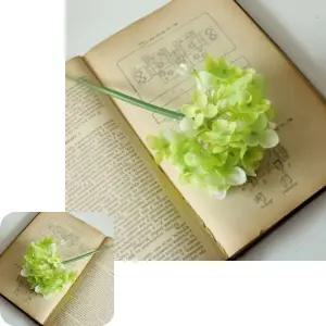 뮤 수국 조화꽃 그린 장식 인조꽃 꽃보라 인테리어 소품