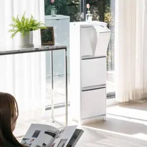 프랑코 스탠드 가정용 분리수거함 트윈형 3단(60L)