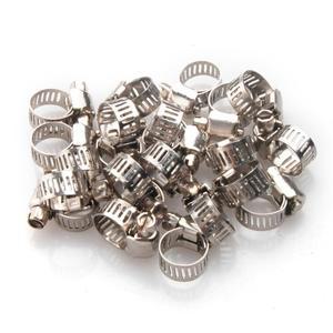 호환상품 20개 스테인레스 스틸 조절식 호스 클램프 웜 드라이브 클립 12mm 직경 연료 라인 부착