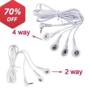 EMS 근육 자극기 전극 패드용 2방향+4방향 와이어 버튼 케이블 TENS 유닛 마사지 기계 리드