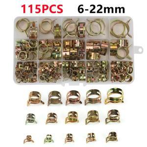 호환상품 115개 6-22mm 스프링 밴드 호스 클램프 연료 라인용 일정한 장력 강철 실리콘 진공 저압 공기 클