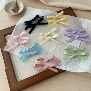 여성 사계절용 미니 리본 헤어핀