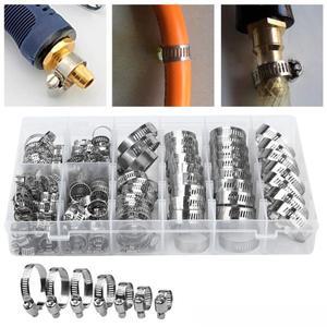 호환상품 스테인레스 스틸 호스 클램프 키트 드라이버 없음 쥬빌리 클립 세트 조정 가능 자동차 연료 파이