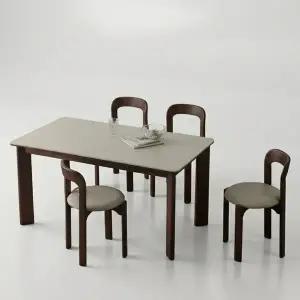 [스코나] 파인즈 포세린 세라믹 원목 4인 식탁세트(의자4개)