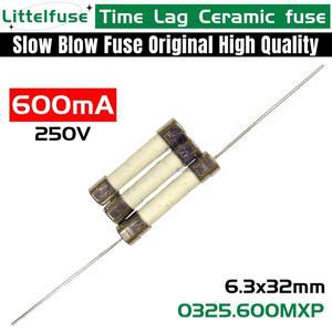 원본 LittelFuse 325 시간 지연 느린 블로우 세라믹 퓨즈 튜브 핀 6X30 6x32MM 250V 600mA 멀티 미터 0325