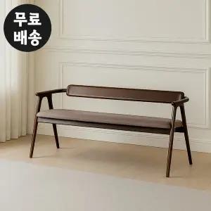 [벤티스가구]커셀 고무나무 원목 3인용 벤치 의자 식탁 인테리어 의자 긴 편한 고급 트러플브라운