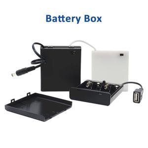 호환상품 4AA USB DC 배터리 상자 휴대용 전원 공급 장치 보관 케이스 홀더 5V LED 스트립 조명용 와이어