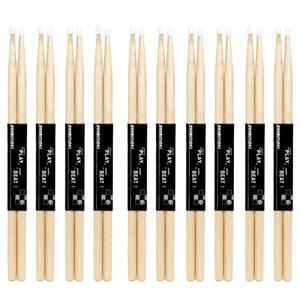 호환상품 1/5/10 쌍 메이플 우드 드럼 스틱 5A 7A 전자 랙 나일론 팁 뮤지컬 타악기 부품