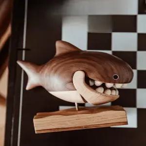 상어 유치 보관함 이빨보관 이빨요정 원목 치아보관