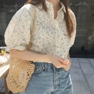 은창]잔잔 꽃 피크닉 5부 블라우스 셔츠 여름 상의 여름 퍼프 반팔 상의 블라우스 티셔츠 셔츠