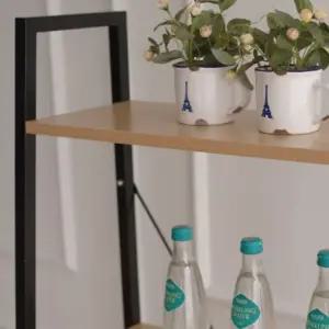 대형선반 블랙 우드 이지심플 튼튼한 내구성 센스있는 선택 실용적인 가공