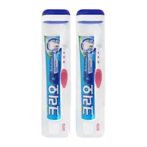 크리오 휴대용 칫솔치약 세트 /여행용/기내용 x2