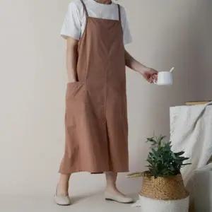 단색 포켓 모던 스타일 바리스타 플로리스트 카페 무지 롱 작업 앞치마