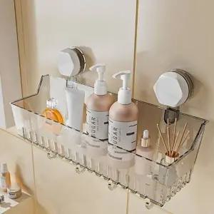 YJR 욕실용 흡착식 선반 주방 수납장 화장품 소품 정리 트레이