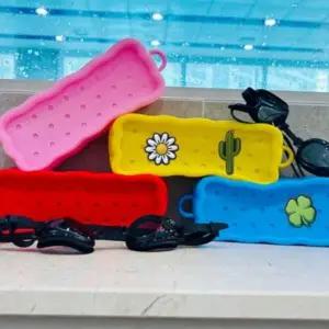 말랑한 실리콘 수영장 물안경 구멍 방수 물빠짐 파우치