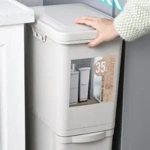 (색상1 35L 분리형 2단 쓰레기통)쓰레기통 분리수거함 분리형 35L 음식물 2단 휴지통