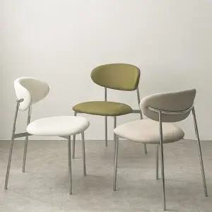 편안한 가죽 식탁 의자 카페 업소용 미드센츄리 스틸 체어 HW136