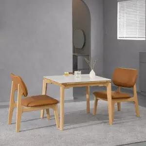 [인터데코]낮아서 편안한 세라믹 2인용 식탁 (의자2) TP1155