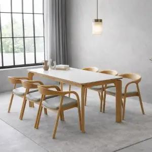 [인터데코]긁힘과 열에 강한 세라믹 6인용 식탁 (의자6) TP1134