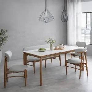 [인터데코]오래써도 새것같은 세라믹 6인용 식탁 (의자3+벤치1) TP1127